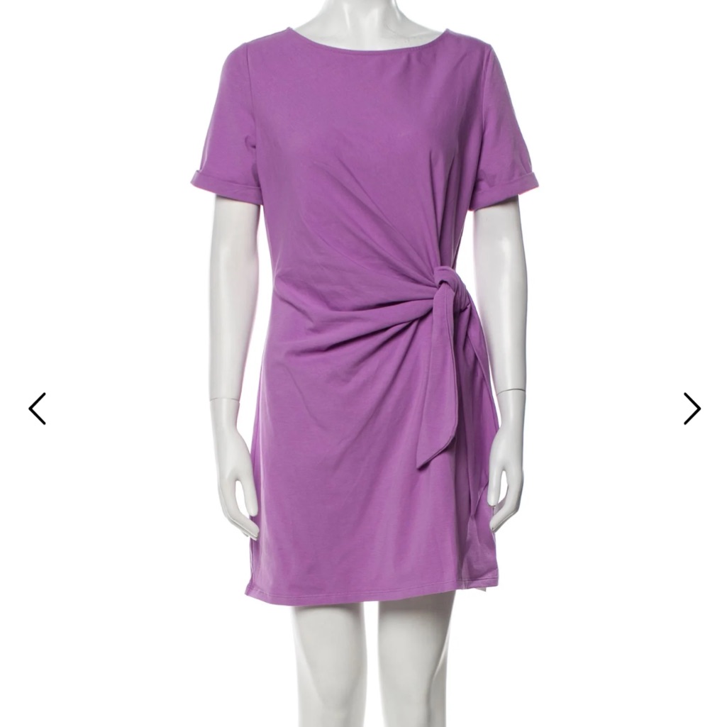 Szane Bateau Neckline Mini Dress Purple Size Xxl